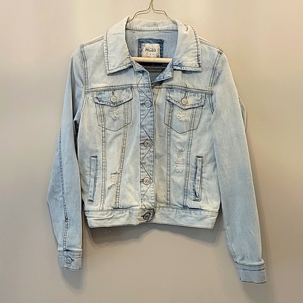 Mudd Distress light blue Jean jacket. Size small